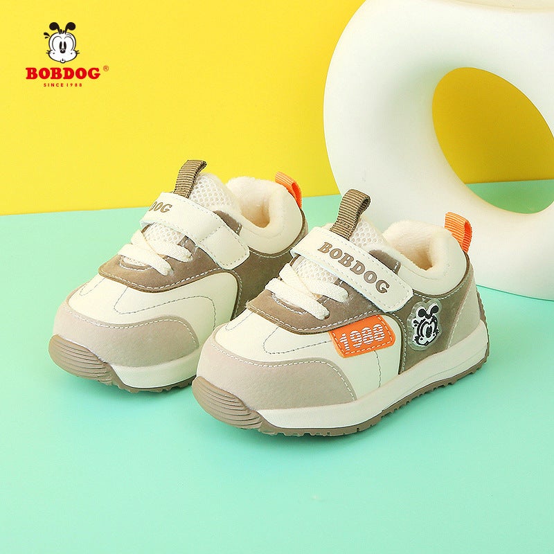 Babu Bean Men'S Baby Shoes Winter Children'S Fleece-Lined Two Warm Cotton Shoes Soft Sole Lightweight Outdoor Toddler Shoes - Image 2