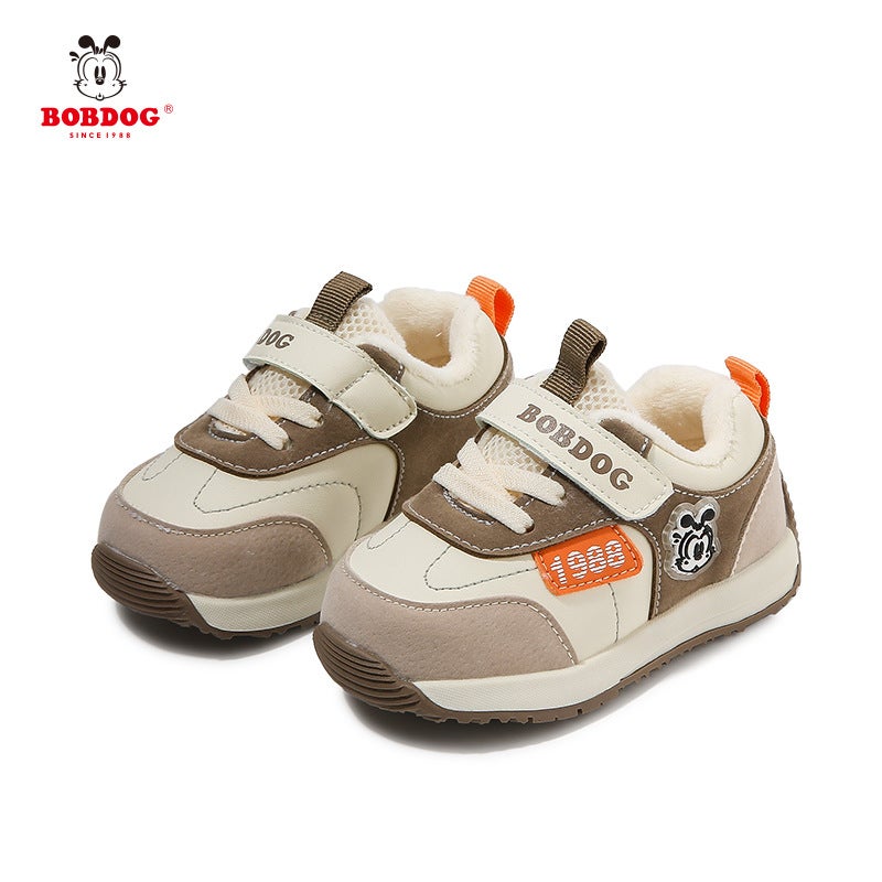 Babu Bean Men'S Baby Shoes Winter Children'S Fleece-Lined Two Warm Cotton Shoes Soft Sole Lightweight Outdoor Toddler Shoes - Image 4
