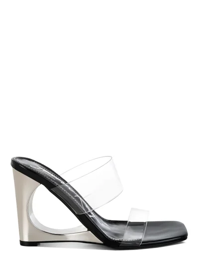 London Rag Fantasy Wedge Heel Clear Sandals in Black