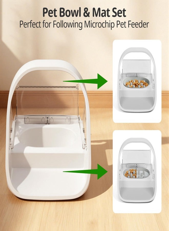 Baofum Slow Feeder Bowl for Automatic Microchip Cat Pet Feeder, Helps Prevent Bloat & Improve Digestion, Easy to Clean, Slow Feeder Bowls & Mat - Image 2