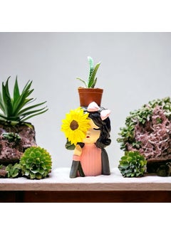 Taşdevri Life Tasdevri Life Pencil Holder Succulent Flower Pot Holder Figurine Girl Large Size  - Image 1