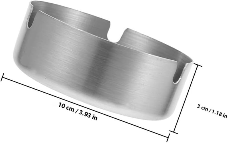 Stainless Steel Windproof Ashtray 10Cm Round Metal Cigarette Tray Anti Fall Design - Image 3