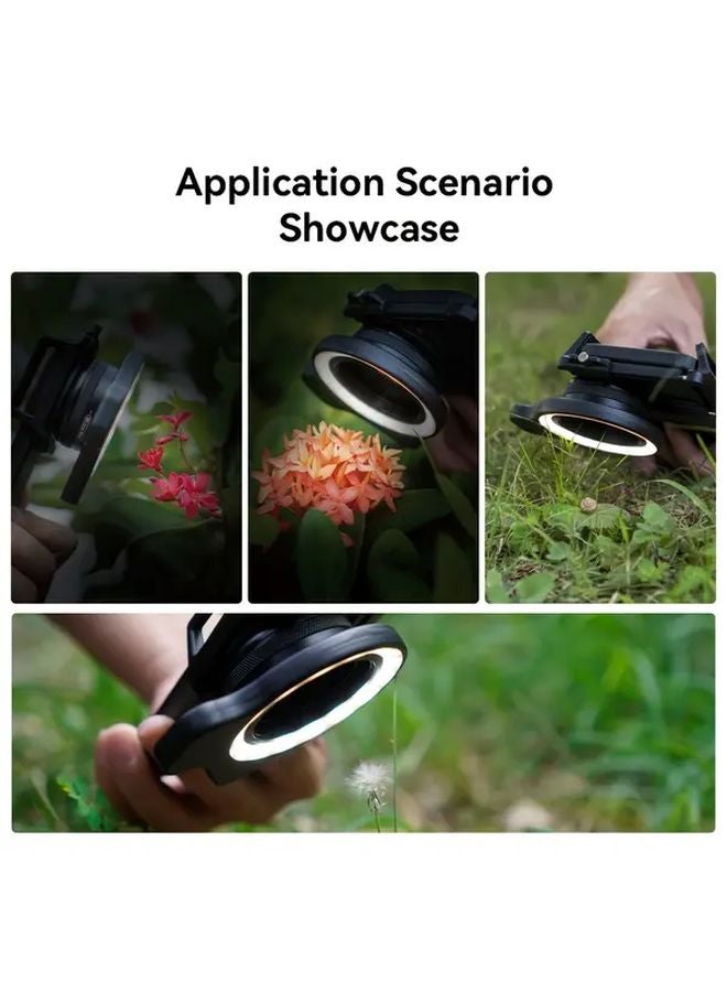 Black Portable Rechargeable LED Ring Light Three Levels Adjustable for Phone Photography - Image 4