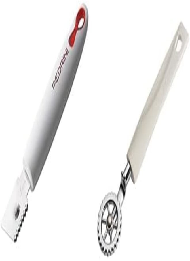 PEDRINI Pedrini lillo sbuccialimone, stainless steel, white/steel, 220 x 65 x 25 cm + PASTA CRIMPER,ZINC ALLOY CHROME PLA 