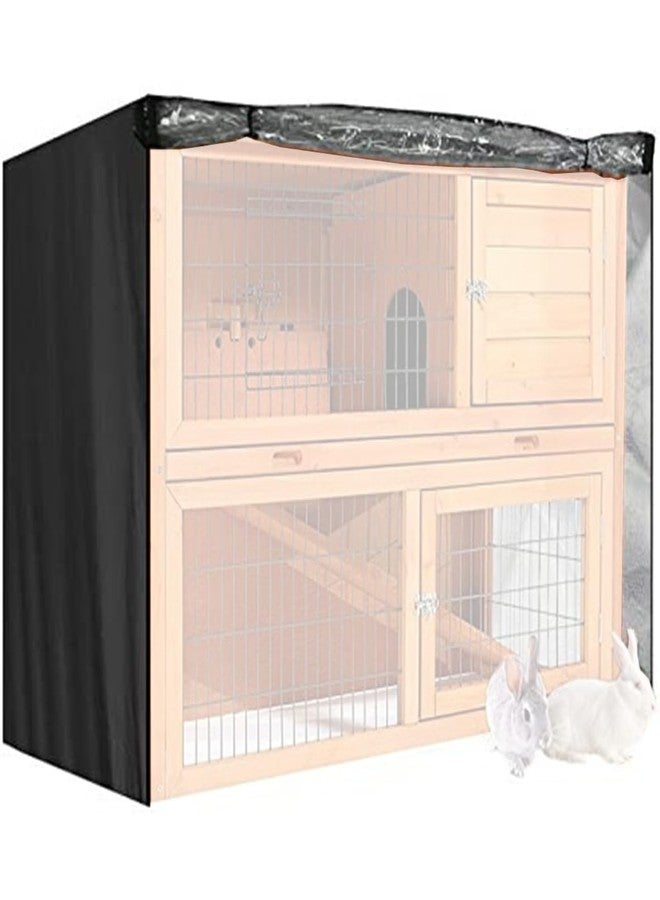 J&C Heavy Duty Double 420D Decker Rabbit Hutch Cover Windproof Rectangular Outdoor Bunny Cage Cover for Guinea Pig Cage Waterproof (48x20x41 in) - Image 1