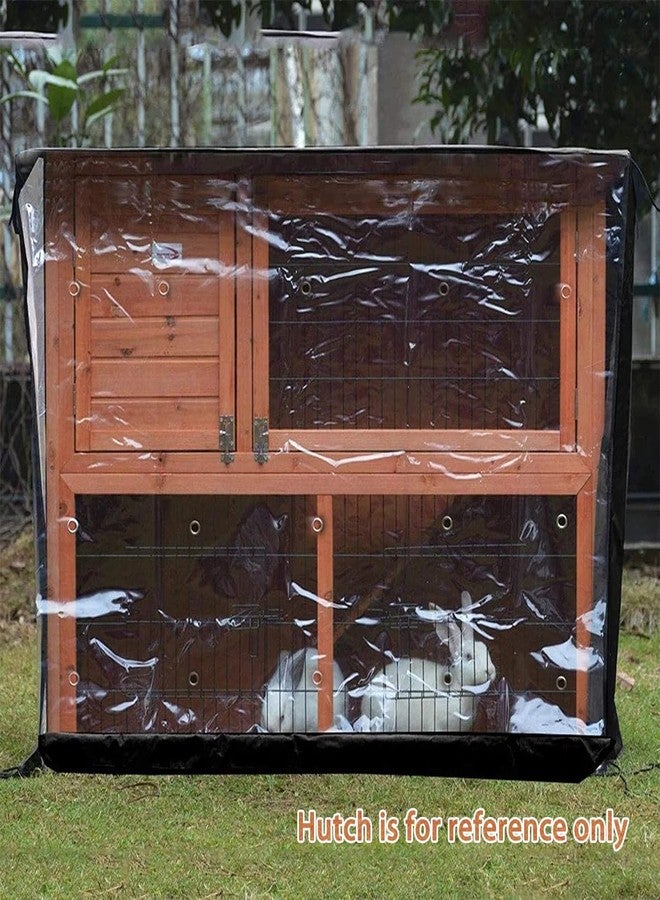 J&C Heavy Duty Double 420D Decker Rabbit Hutch Cover Windproof Rectangular Outdoor Bunny Cage Cover for Guinea Pig Cage Waterproof (48x20x41 in) - Image 2