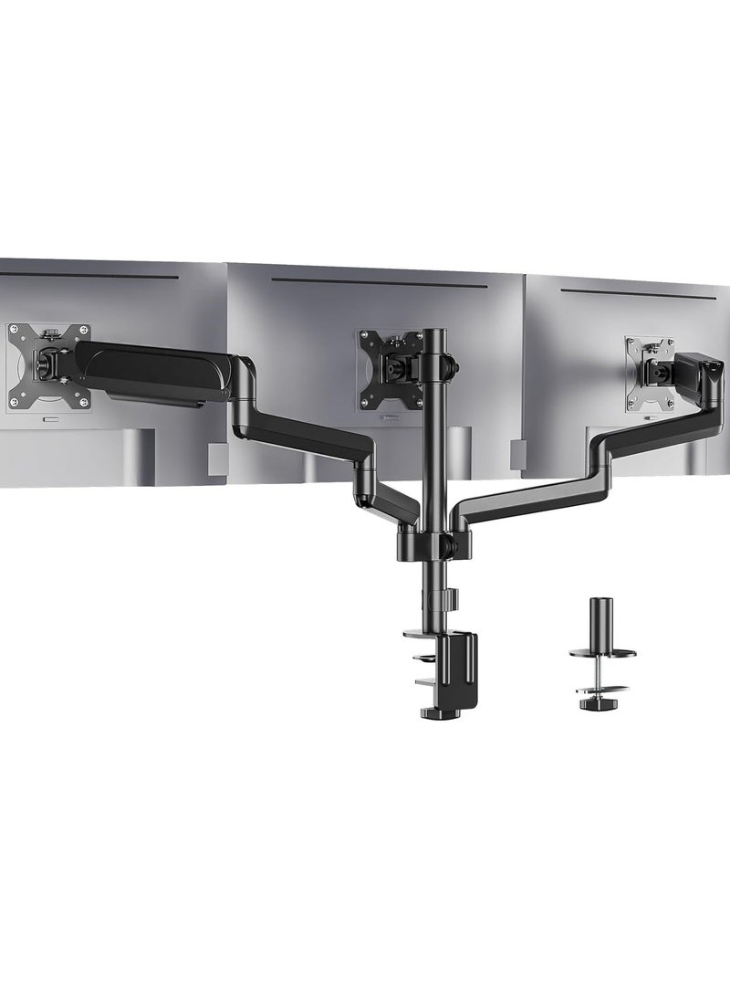 ELTRAZONE Premium Triple LCD Monitor Desk Mount – Fully Adjustable Gas Spring Stand for Displays up to 27 Inches, 15.4lbs Weight Capacity (Model: GSDM003)  - Image 1