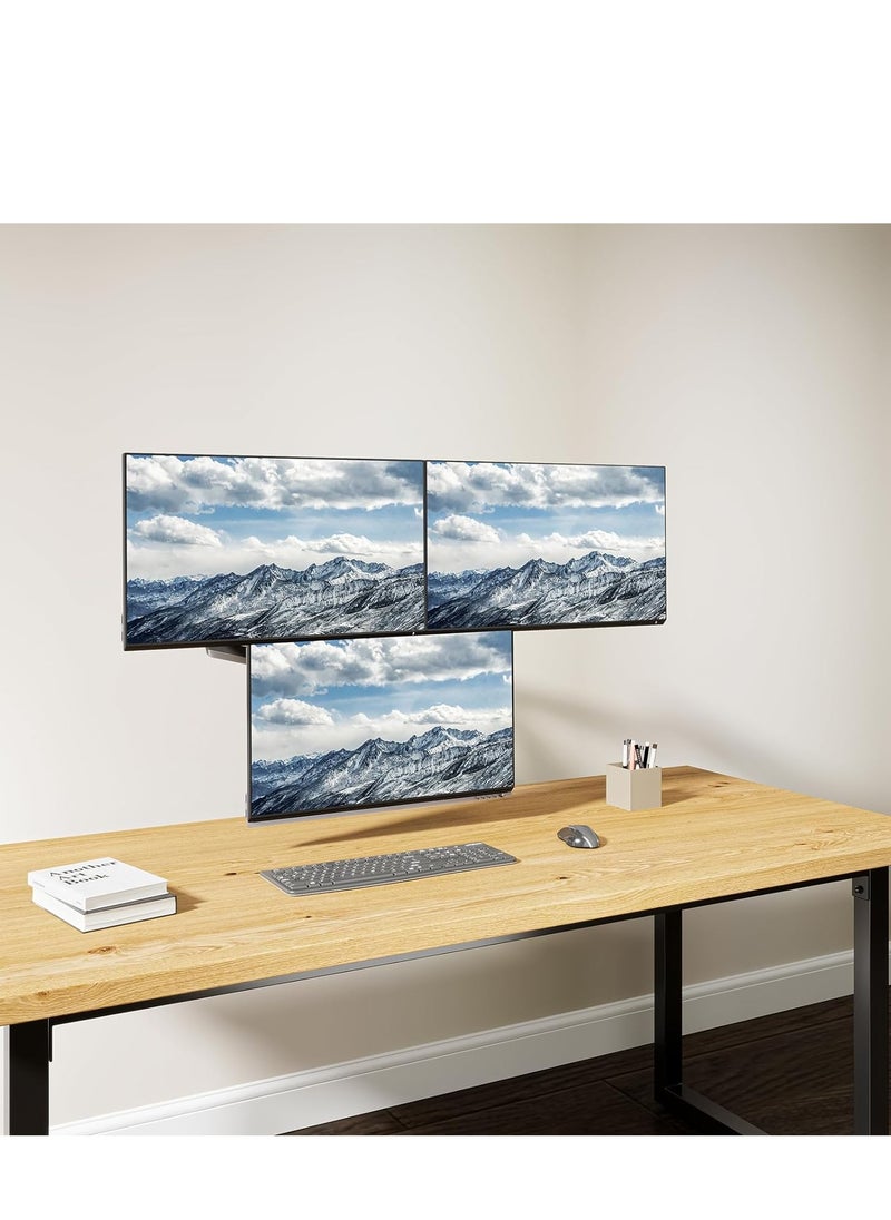 ELTRAZONE Premium Triple LCD Monitor Desk Mount – Fully Adjustable Gas Spring Stand for Displays up to 27 Inches, 15.4lbs Weight Capacity (Model: GSDM003)  - Image 3