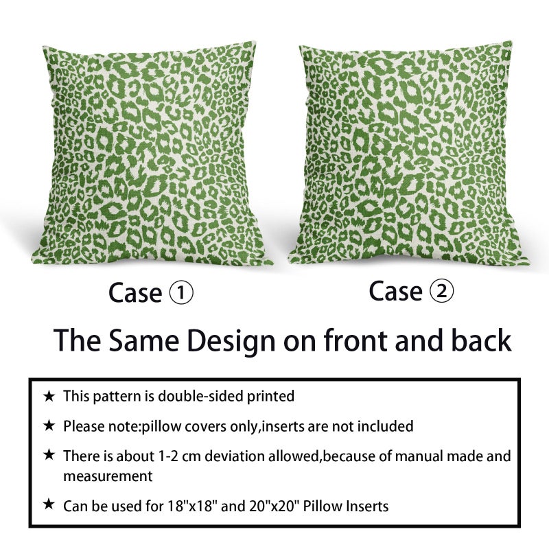 aportt Lime Green White Leopard Print Print Covers 18 × 18 بوصة مجموعة من 2 بقع حيوانية من الحالات الزخرفية وسادة تزيين Preppy Chinoiserie Cashion Caseion Decore Home Decor - Image 5