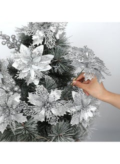 22 Pcs Silver Christmas Poinsettia Artificial Flowers And Glitter Berries Stems Kit, Christmas Poinsettias Decorations And Christmas Tree Ornaments For Xmas Home Wedding Holiday Tree Decor - pzsku/Z43FF41F4C74AC956D492Z/45/_/1735214772/87e0d2c3-f68c-481b-9e6c-9797bae88646