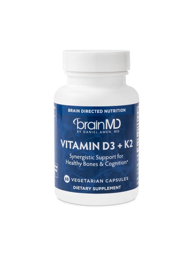 برينمد كبسولات فيتامين د3 + ك2 من BRAINMD - 60 كبسولة - دعم تآزري لصحة العظام والإدراك - خالية من الجلوتين - 60 وجبة - Image 1