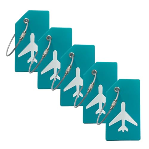 Ovener 5Pack Silicone Luggage Tag with Name ID Card Perfect to Quickly Spot Luggage Suitcase by Ovener (Turquoise Green) - Image 1