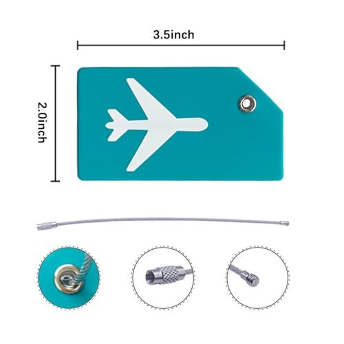 Ovener 5Pack Silicone Luggage Tag with Name ID Card Perfect to Quickly Spot Luggage Suitcase by Ovener (Turquoise Green) - Image 3
