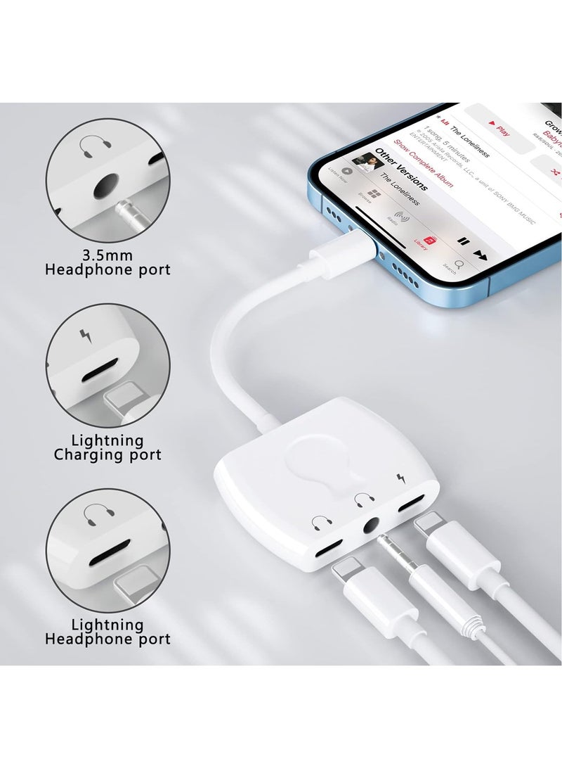 Generic - Lightning to 3.5mm Headphone Jack Audio Adapter,iPhone to 3.5mm Earphone Splitter Adapter with Charging Port,iPhone to aux adapter,Compatible With iPhone 13/12/11/X/8/8/7,Support Newest iOS 15 - Image 1