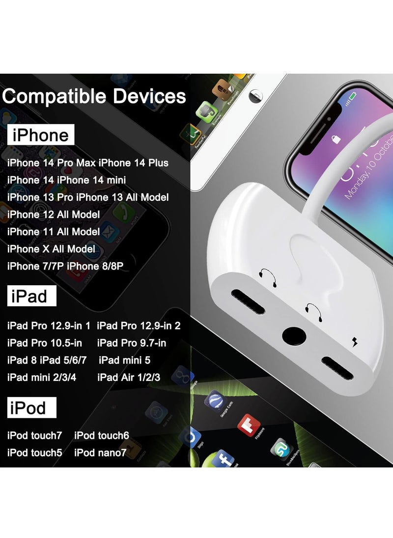Generic - Lightning to 3.5mm Headphone Jack Audio Adapter,iPhone to 3.5mm Earphone Splitter Adapter with Charging Port,iPhone to aux adapter,Compatible With iPhone 13/12/11/X/8/8/7,Support Newest iOS 15 - Image 1