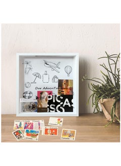 Excefore Keepsake Memory Box,Adventure Archive Box,Commemorative Box,Shadow Box with Slot,with Traceless Nails.Suitable for Tabletop and Wall Display,Traveler's Gift, 12in-Cartoon  - Image 4