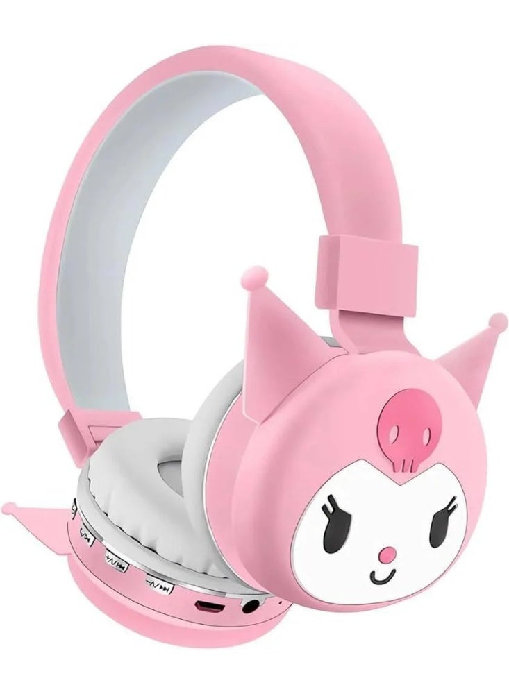 kuromi Cat Ear Wireless Headphones  Bluetooth On-Ear with Mic, 18H Playtime, Cute Design for Kids - Image 1