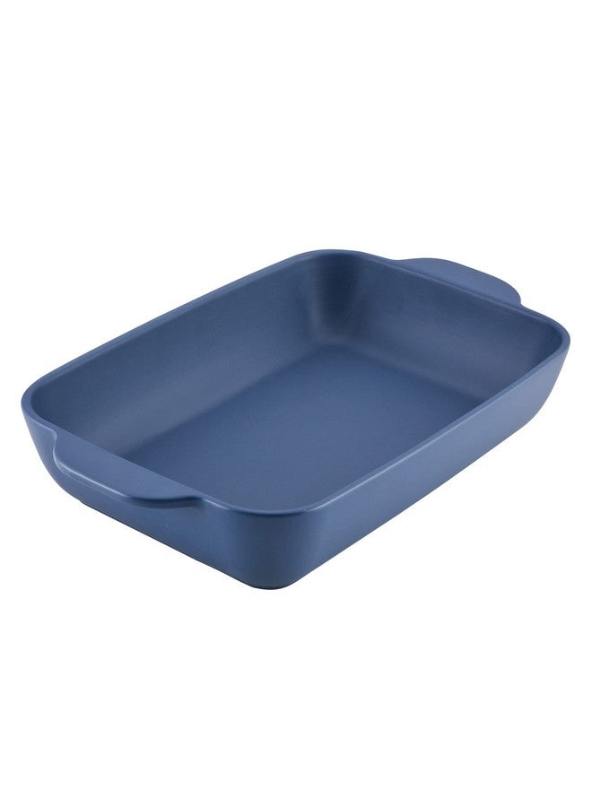 اييشا صينية خبز/لازانيا سيراميكية من عائشة كاري، مستطيلة الشكل، 9 بوصة × 13 بوصة - مرساة، أزرق - Image 1