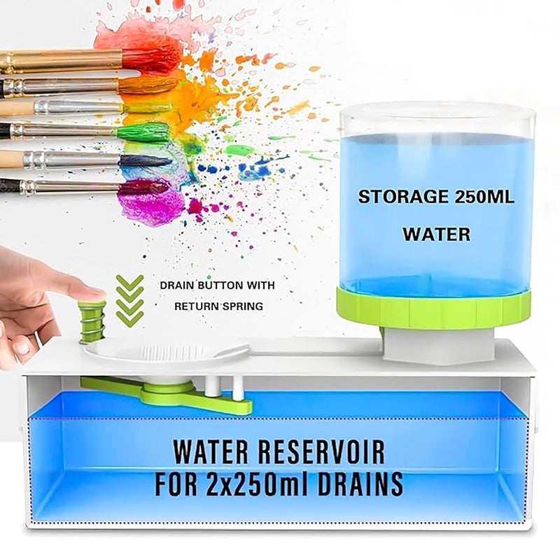 AMB Paint Brush Cleaner Easy Cleaning Basin Paintbrush Washing Tool Brush Rinser Green 6 Paintbrush | Detachable Water Bottle | Brush Washing Tool | Paint Brush.(Multicolor)  - Image 4