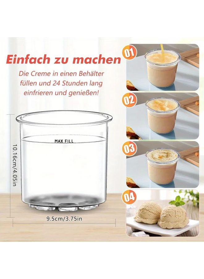 4 Pack Replacement Pints And Lids For Ice Cream Machine Dishwasher Safe BPA Free - Image 3