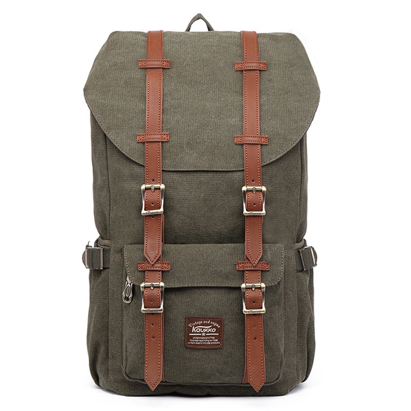 Wear-Resistant Backpack Canvas Bag Outdoor Leisure Travel Bag Backpack Student Schoolbag - Image 5