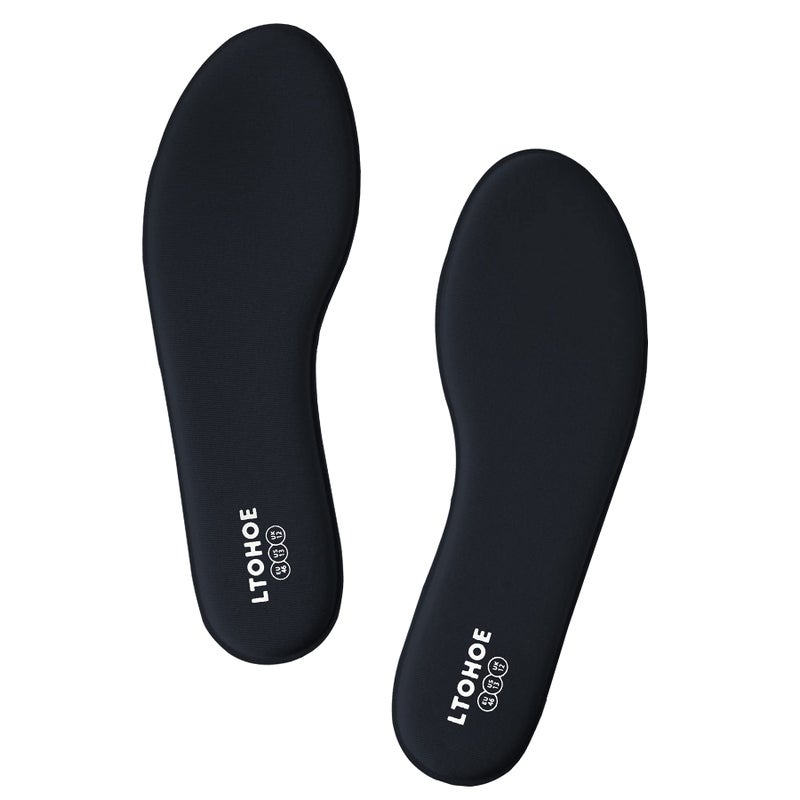 Memory Foam Insoles for Men Replacement Shoe Inserts for Work Boot Running Shoes Hiking Shoes Sneaker Cushion Shoe Insoles Shock Absorbing for Foot Pain Relief Comfort Inner Soles Black US 10
