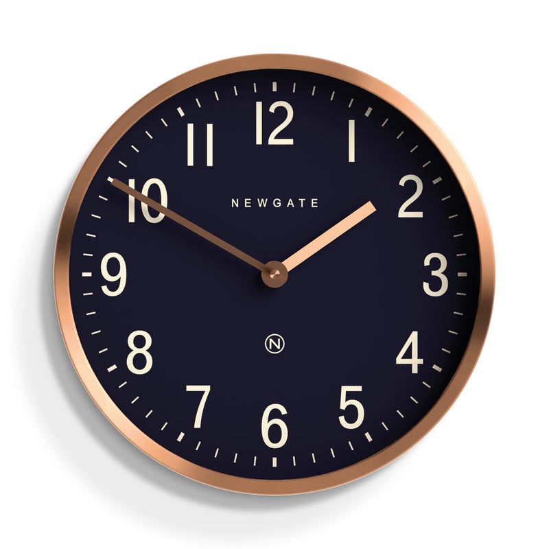 NEWGATE Master Edwards Wall Clock  Metal Clock  Analog Wall Clock  MidCentury Clock  Kitchen Wall Clocks  Round Wall Clock  Easy to Read  British Design Copper Reverse Dial