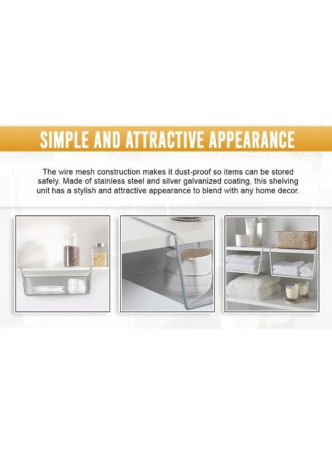 YBM Home Under Shelf Basket - Mesh Stainless Steel Storage Under Cabinet Hanging Basket Rack Maximize Space in Cabinets, Pantry Room, Bathroom, Laundry Room, and More, 1131 - Image 5