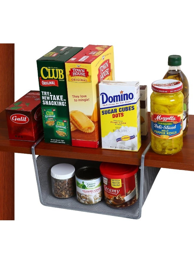 YBM Home Under Shelf Basket - Mesh Stainless Steel Storage Under Cabinet Hanging Basket Rack Maximize Space in Cabinets, Pantry Room, Bathroom, Laundry Room, and More, 1131 - Image 4