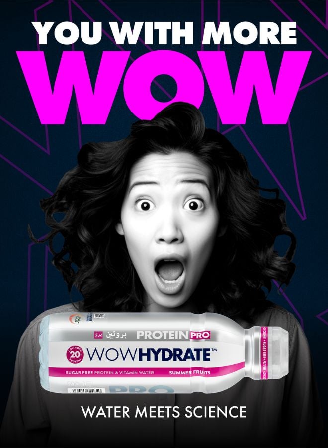 WOW Hydrate Protein Water Pro Summer Fruits 500ml - Image 3