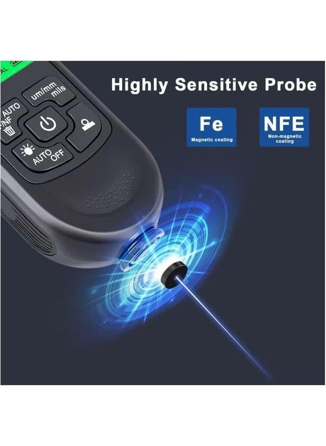 Generic - HW-300PRO Car Paint Film Automatic Thickness Gauge, 0-2000um Fe u0026 NFe Coating Tester Manual Automotive Tools - Image 1