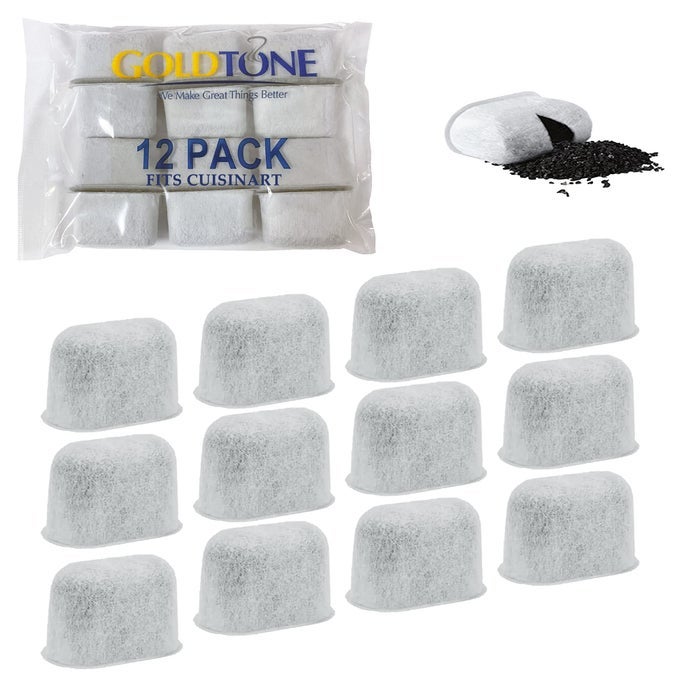 12 PACK WATER FILTERS FOR CUISINART COFFEE MAKER CHARCOAL WATER FILTERS FOR CUISINART COFFEE MACHINES CARTRIDGES REPLACE CUISINART DCCRWF CHARCOAL WATER FILTERS 12