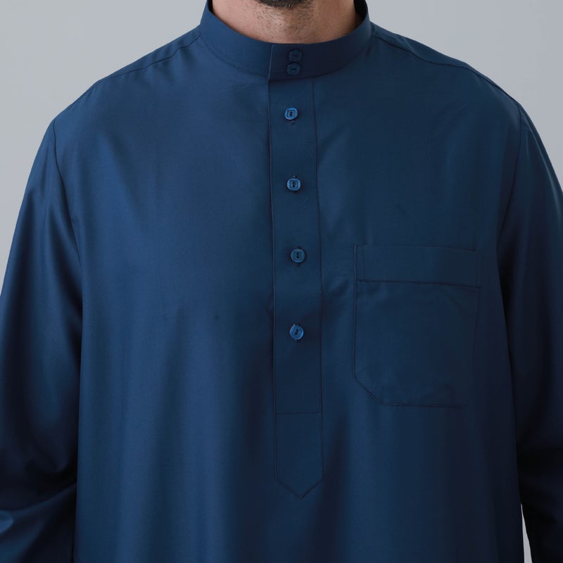 New Style Stand Collar Casual Elegant Long Sleeve Men's Thobe Basic Outerwear  Coat - Image 4