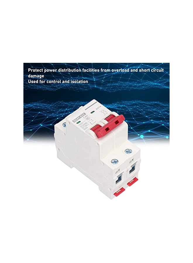 PROMASS DC Miniature Circuit Breaker, for Solar Photovoltaic, Electric Motorcycle, Electric Car, 40A Solar PV System DC Disconnect Switch Isolator DIN Rail Mount Circuit Breaker - Image 5
