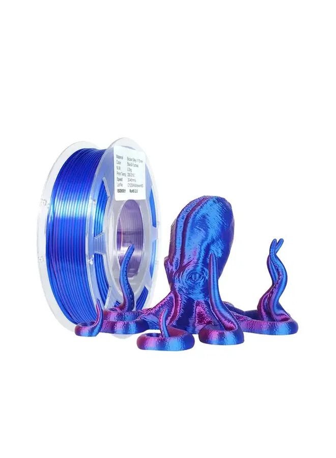 Dual Color Blue Fuchsia Shiny PLA 3D Printer Filament 1 75mm 0 2KG - Image 1