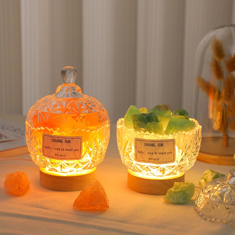 Crown Fireless Aromatherapy Diffuser Stone Ornaments Luminous Crystal Home Indoor Essential Oil Night Light Fragrance Birthday Gift - Image 3