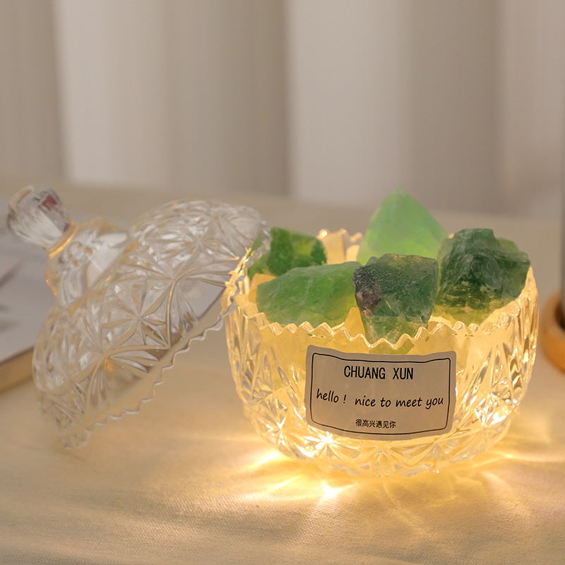 Crown Fireless Aromatherapy Diffuser Stone Ornaments Luminous Crystal Home Indoor Essential Oil Night Light Fragrance Birthday Gift - Image 1