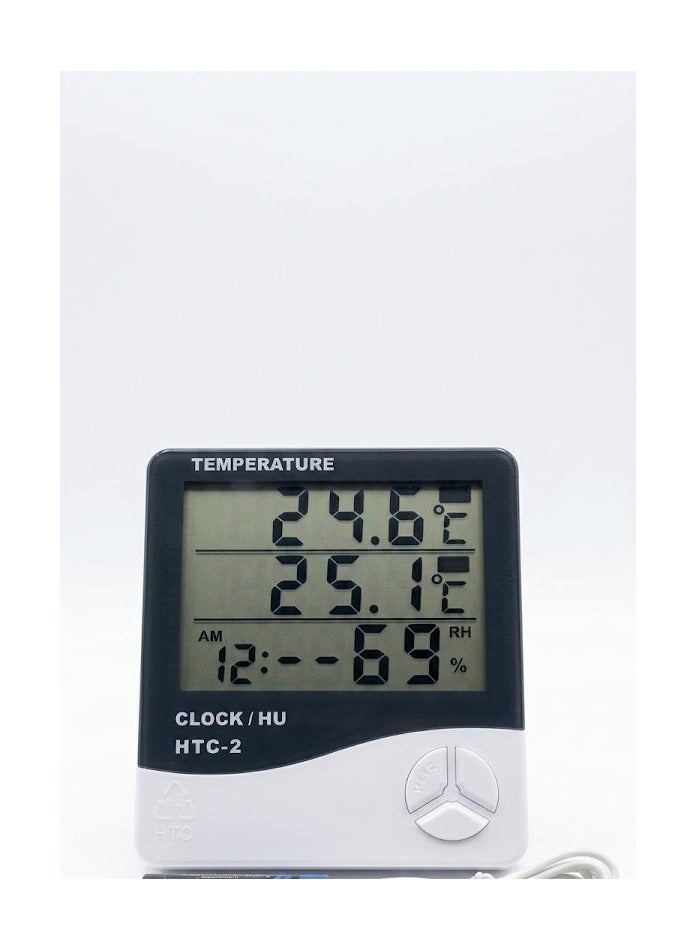 مقياس للحرارة والرطوبة أبيض/رمادي - HTC-2 - Image 1