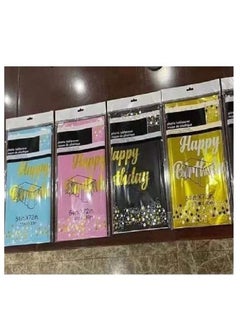 Generic Happy Birthday Table Covers Golden Colors Confetti Tablecloth Party Decoration  - Image 2