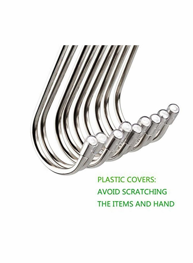S Hooks Large 10 Pack Stainless Steel Metal Shaped Heavy-Duty Hanging Hangers with Ball Ends for Spoon Pan Pot Towel in Kitchen Bedroom Bathroom Office - Image 3