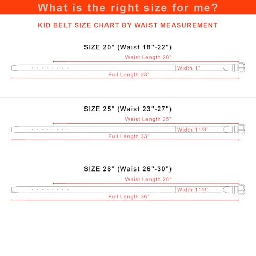 VANGELO Kid Classic Dress Belts with Silver Buckle Brown 25 Inch Fit for Waist from 23 to 28 Inch - Image 3