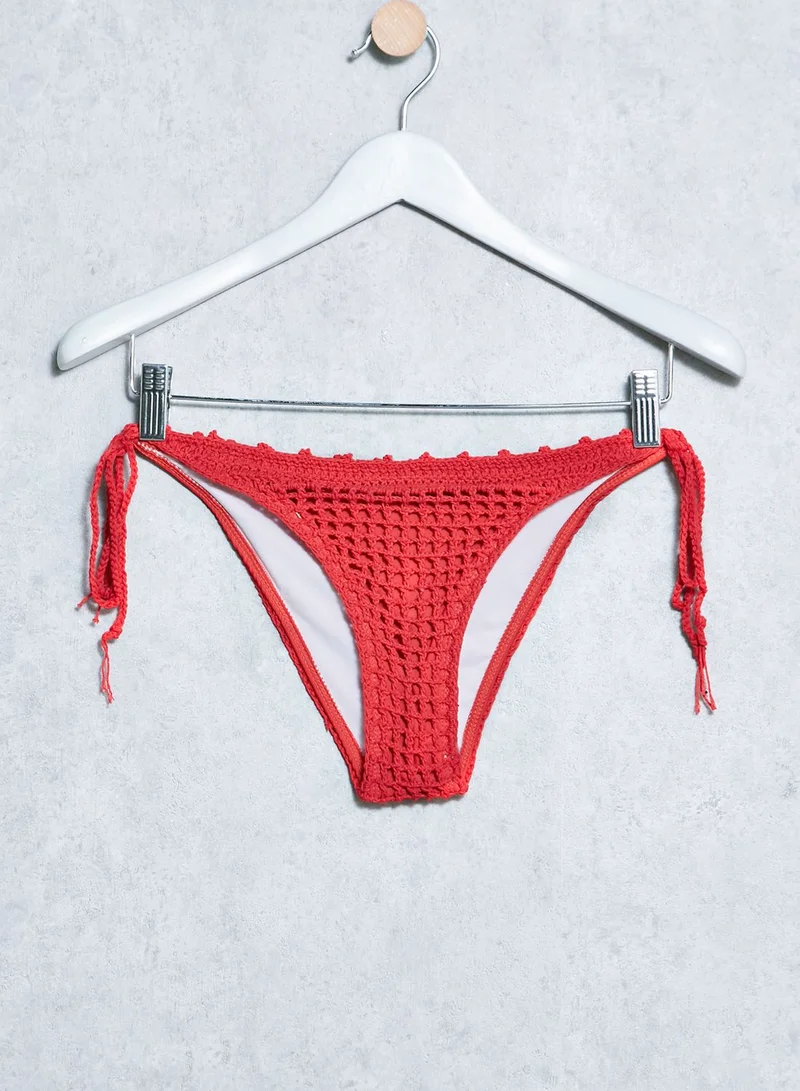 Missguided Crochet Fringe Bikini Set