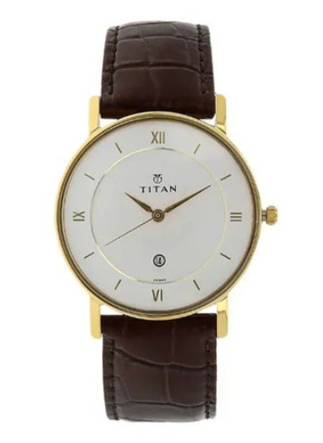 TITAN White Dial Leather Strap Watch  - Image 1