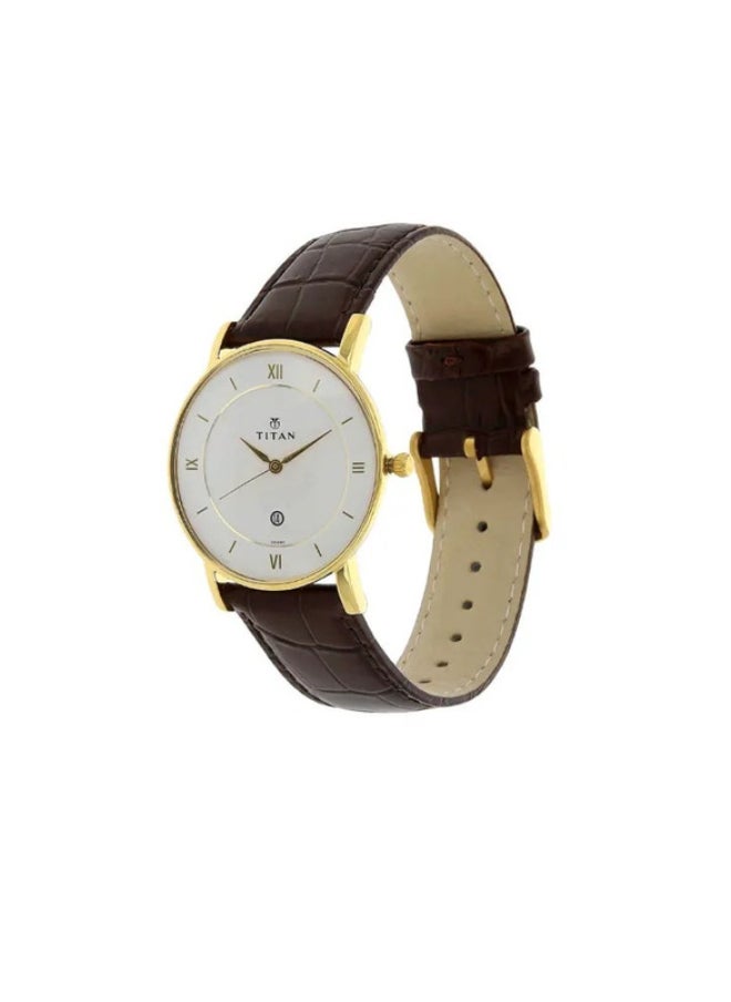 TITAN White Dial Leather Strap Watch  - Image 2