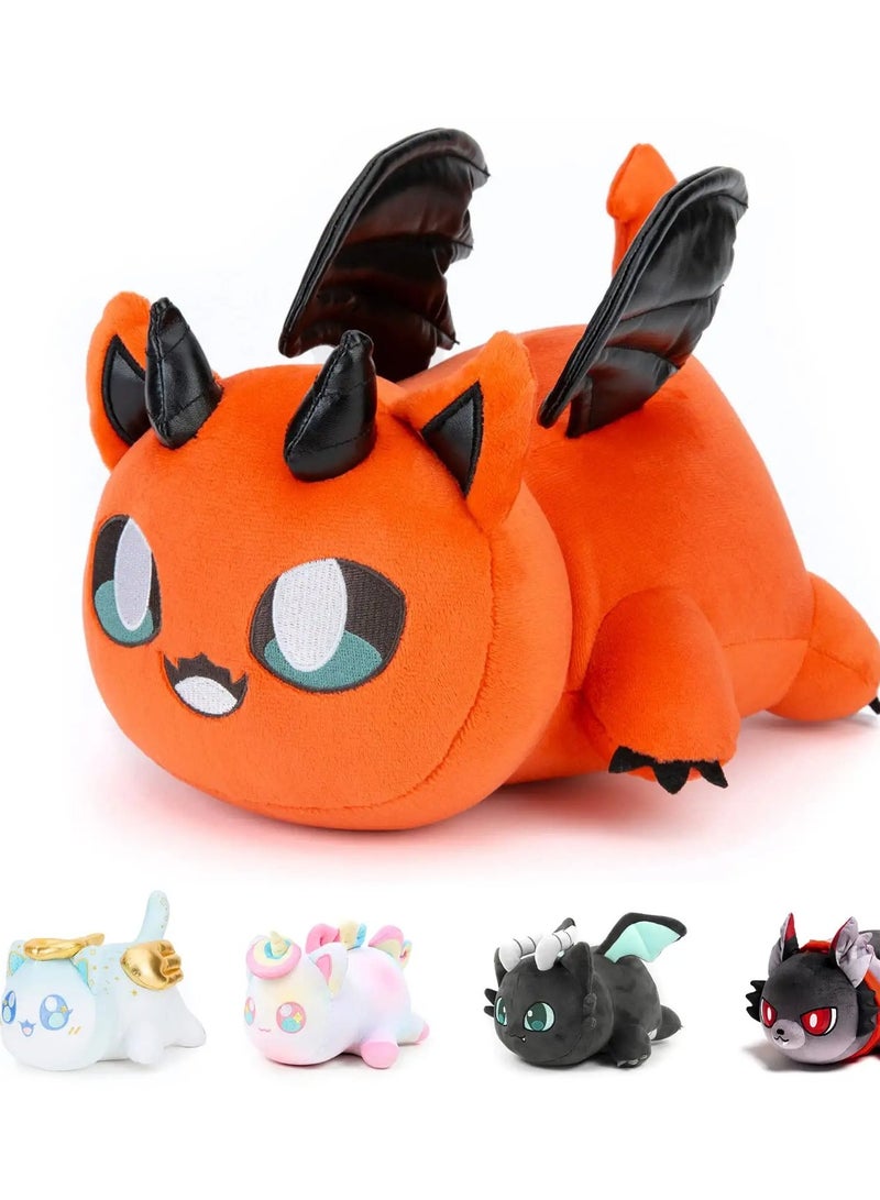SYOSI Cat Demon Cat Plush Toy, 10" Stuffed Animal Plush Pillow, Cute Anime Cartoon Cat Stuffed Animal Figure Toy Plush Pillow Gift for Kids and Festival Gift  (Demons Cat) - Image 1