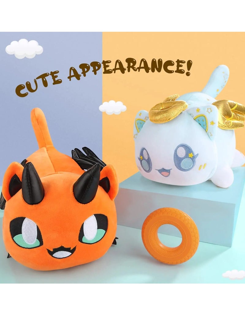 SYOSI Cat Demon Cat Plush Toy, 10" Stuffed Animal Plush Pillow, Cute Anime Cartoon Cat Stuffed Animal Figure Toy Plush Pillow Gift for Kids and Festival Gift  (Demons Cat) - Image 2