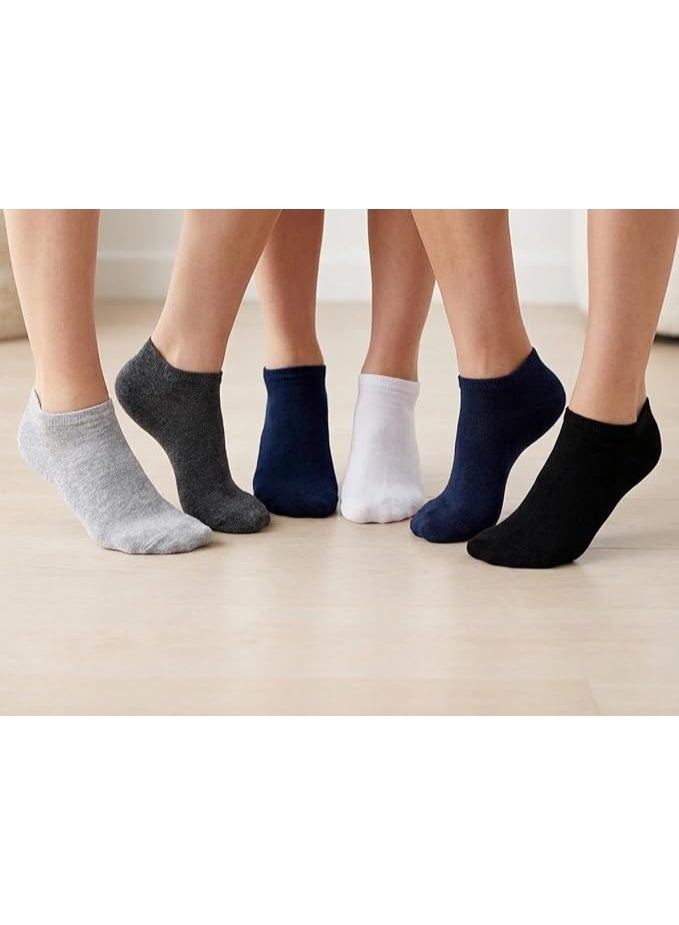 6-pack Socks Box Men's Short Socks, Multi-Colored Half Towel Socks, Cotton and Spandex, Casual Daily Ankle Design - Image 5