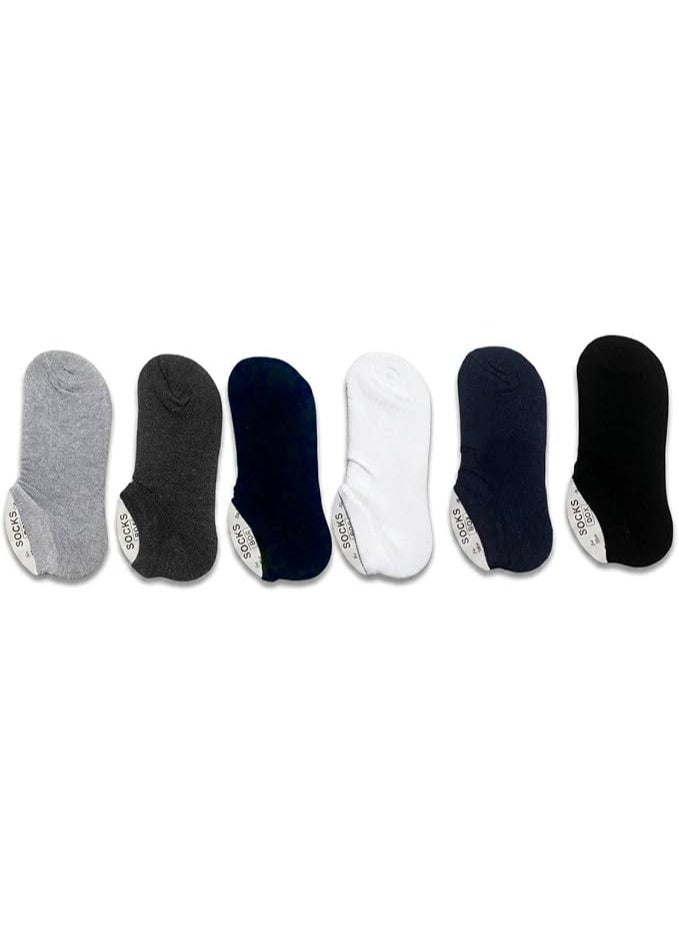 6-pack Socks Box Men's Short Socks, Multi-Colored Half Towel Socks, Cotton and Spandex, Casual Daily Ankle Design - Image 1