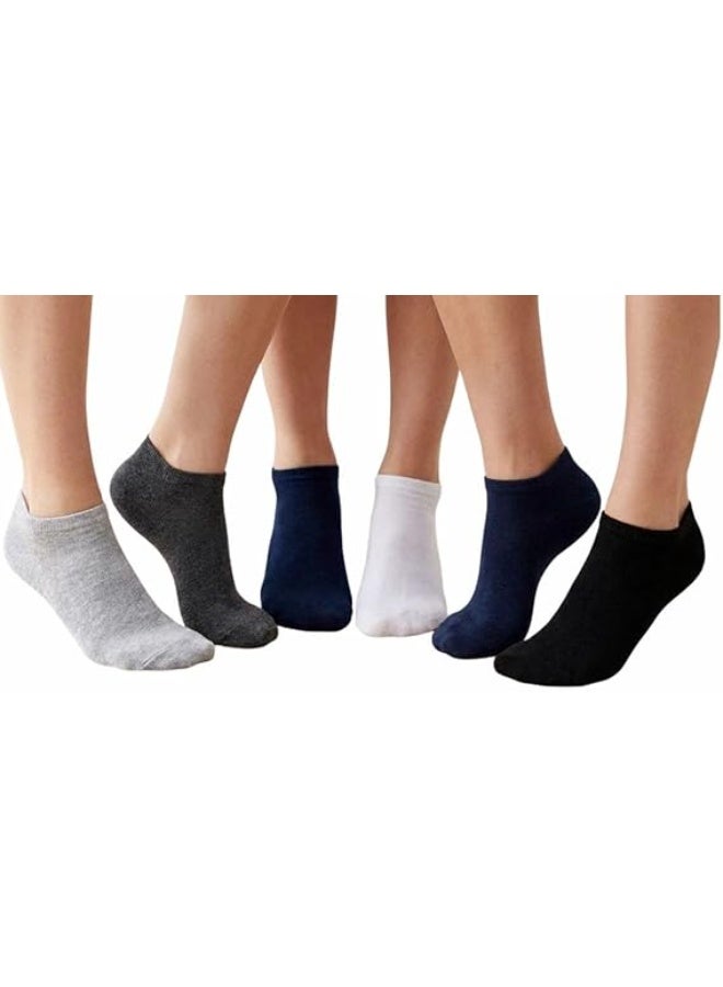 6-pack Socks Box Men's Short Socks, Multi-Colored Half Towel Socks, Cotton and Spandex, Casual Daily Ankle Design - Image 2