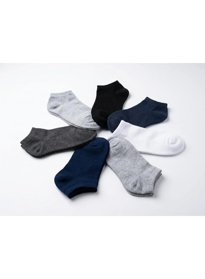 6-pack Socks Box Men's Short Socks, Multi-Colored Half Towel Socks, Cotton and Spandex, Casual Daily Ankle Design - Image 4